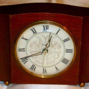 Fantastic Vintage Ornate Westclox Wood Case Electric Alarm Clock